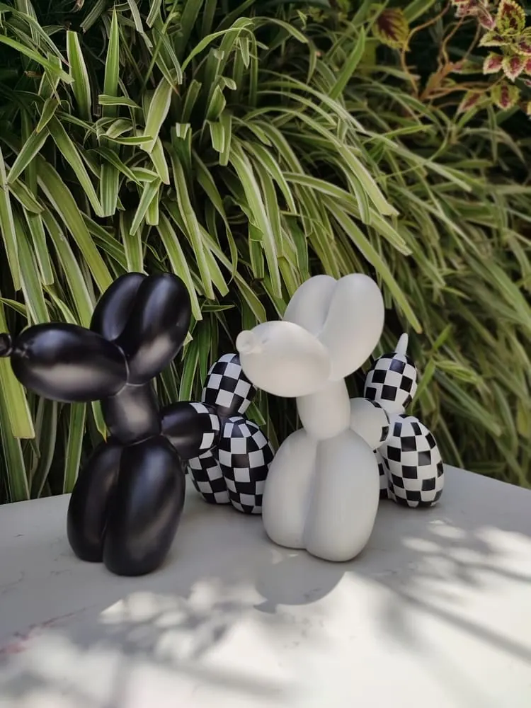 TSH Ballon Dog Décor. Animal Figurine. Art Sculpture (Black & White) - image 1
